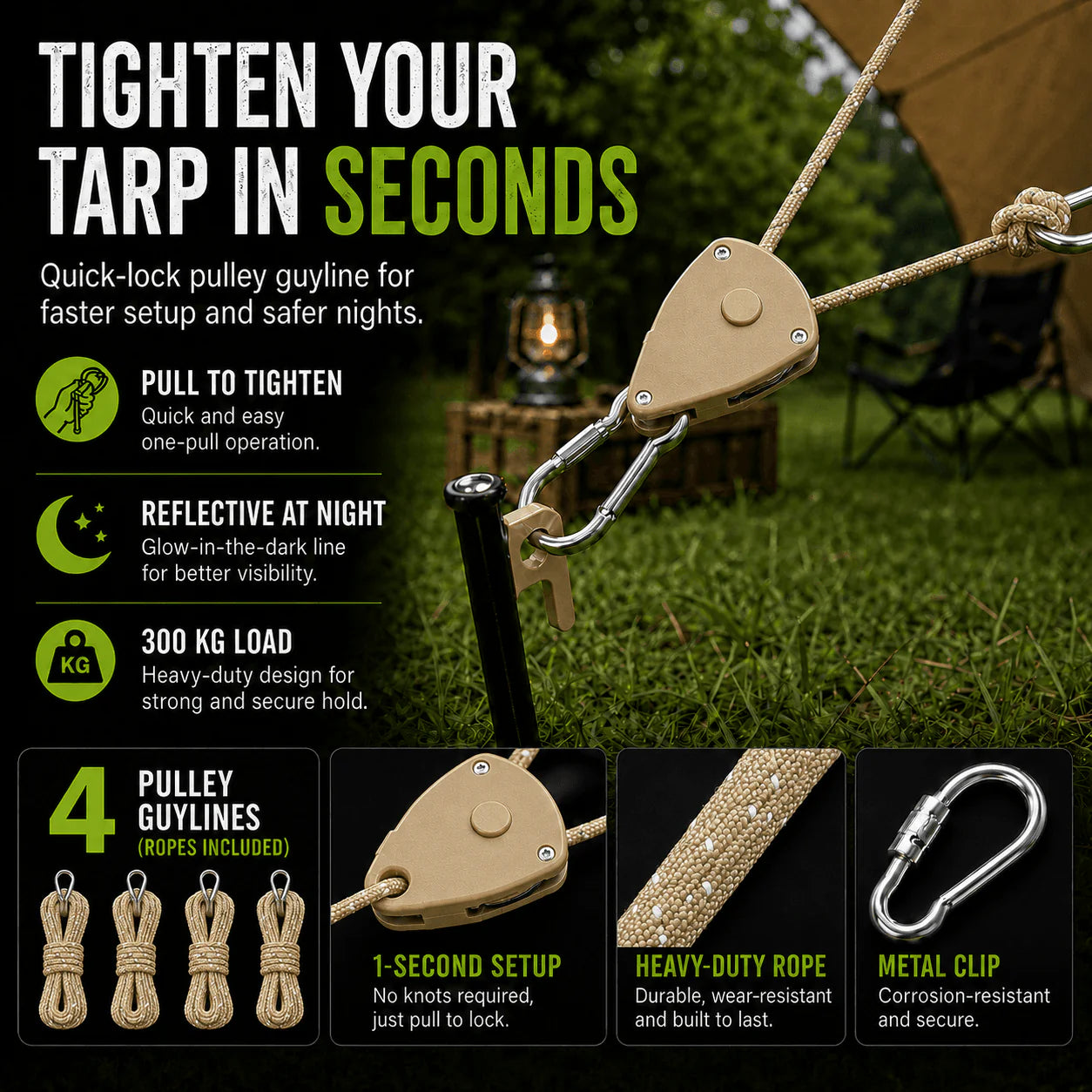 Quick Reflective Camping Rope