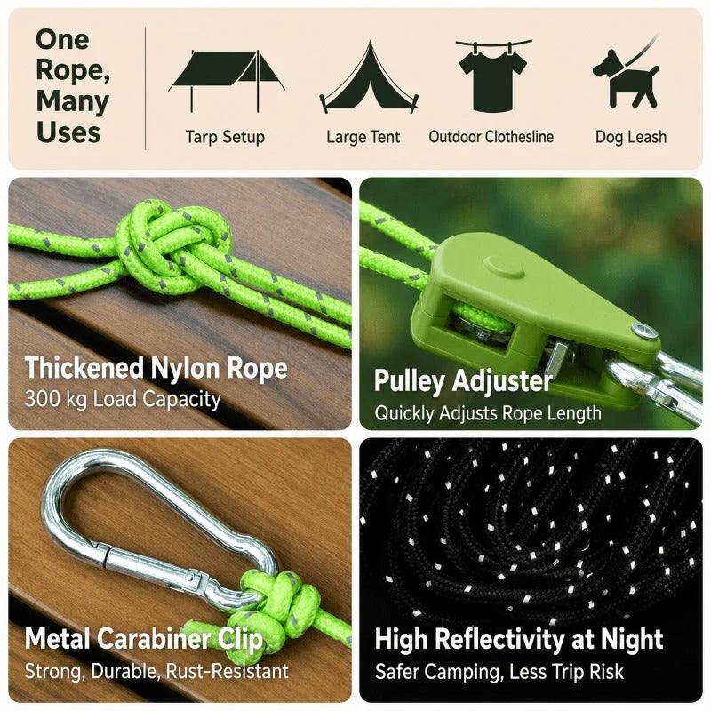 Quick Reflective Camping Rope