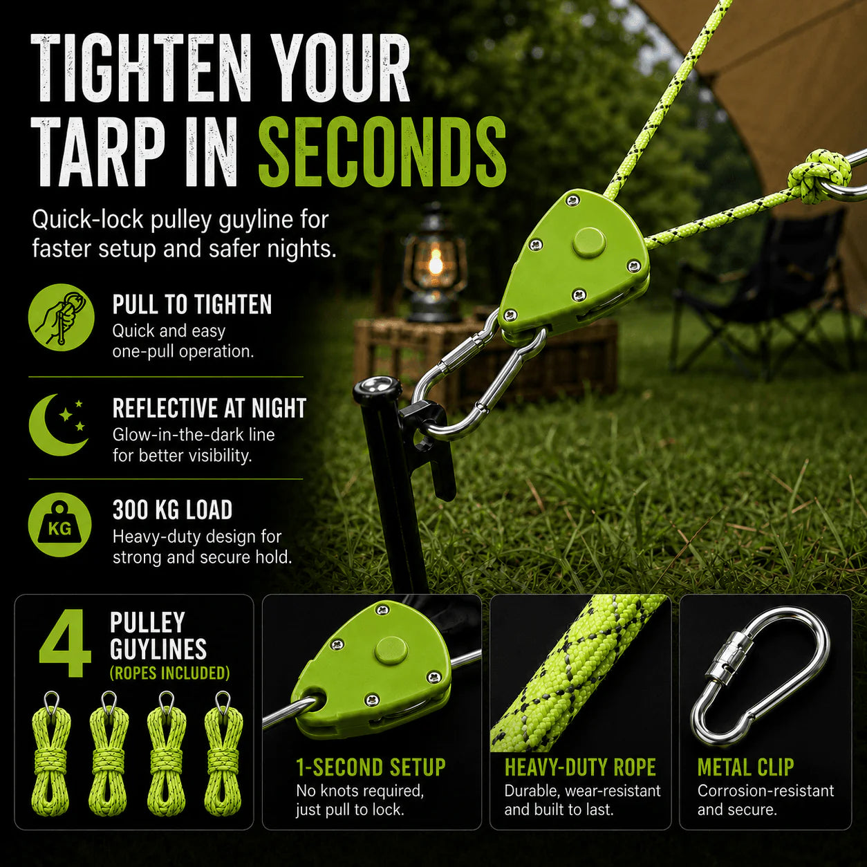 Quick Reflective Camping Rope