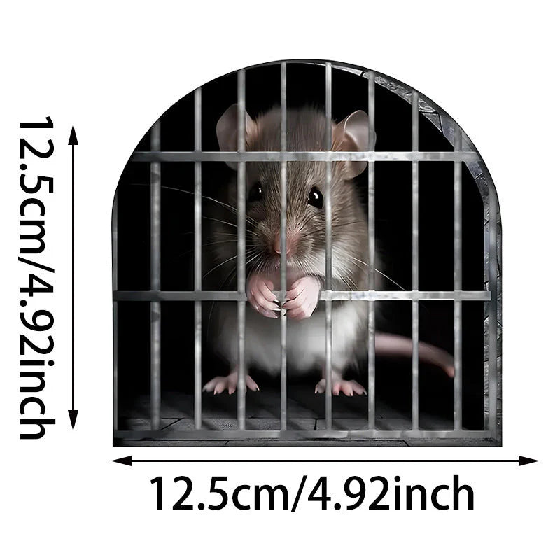 Realistic 3D Mouse Hole Decal